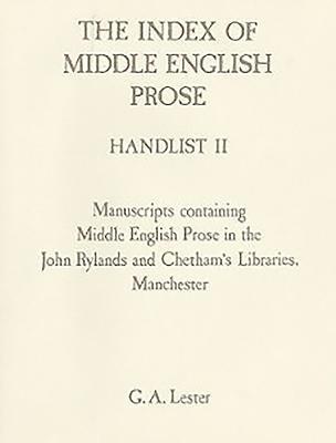 bokomslag The Index of Middle English Prose Handlist II