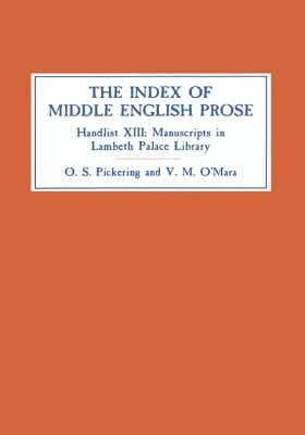 Oliver S Pickering, Veronica O'Mara, O. S. Pickering, V. M. O'Mara - The Index of Middle English Prose, Inbunden