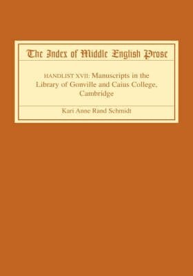 Kari Anne Rand Schmidt, Kari Anne Rand Schmidt - The Index of Middle English Prose, Inbunden