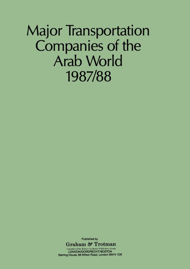 Major Transportation Companies of the Arab World 1987/88 1