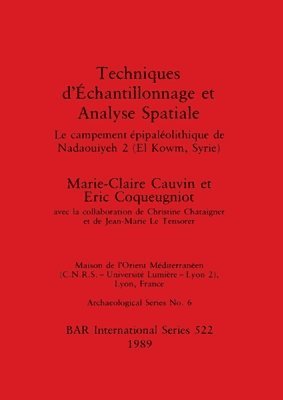 bokomslag Techniques d'Echantillonnage et Analyse Spatiale