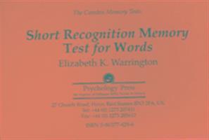 Elizabeth Warrington - The Camden Memory Tests: Short Memory Test for Words, Häftad