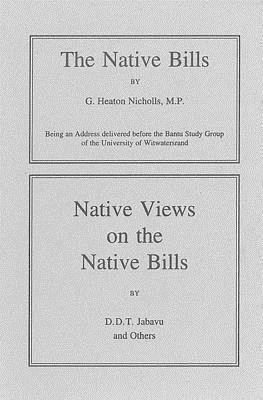 bokomslag The Native Bills (1935) & Native Views on the Native Bills (1935) Book 8