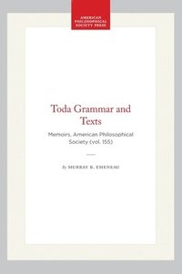 bokomslag Toda Grammar and Texts: Memoirs, American Philosophical Society (Vol. 155)