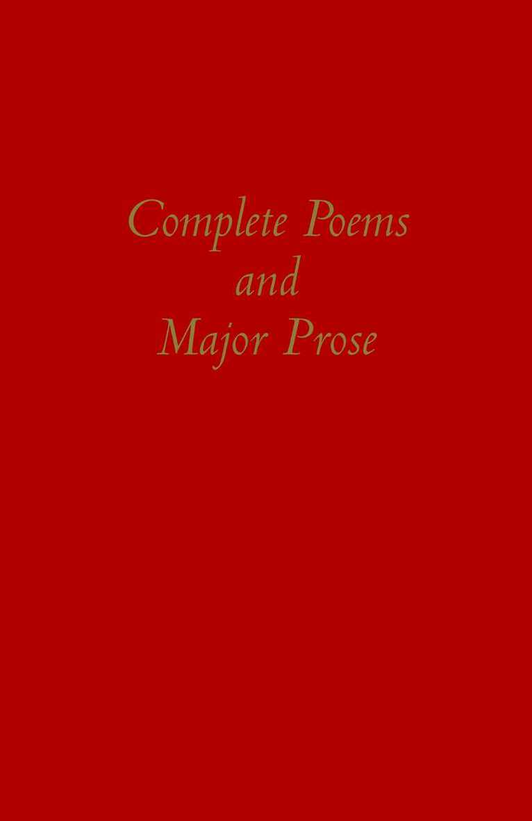 Complete Poems and Major Prose