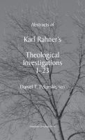 bokomslag Abstracts of Rahner's Theological Investigations
