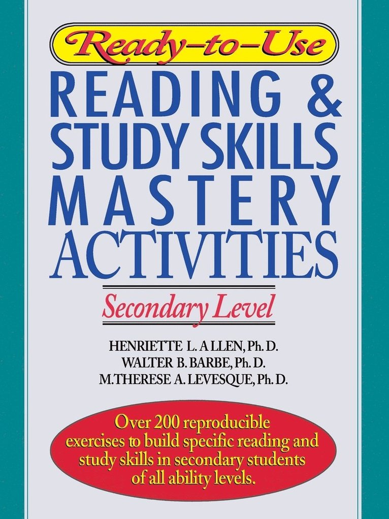 Ready-to-Use Reading and Study Skills Mastery Activities 1