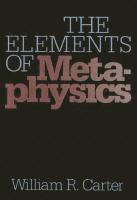 Elements Of Metaphysics 1
