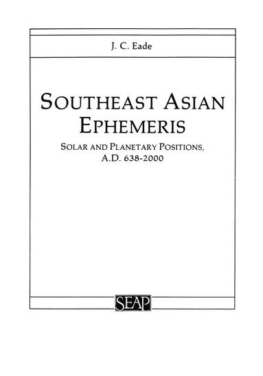 bokomslag Southeast Asian Ephemeris