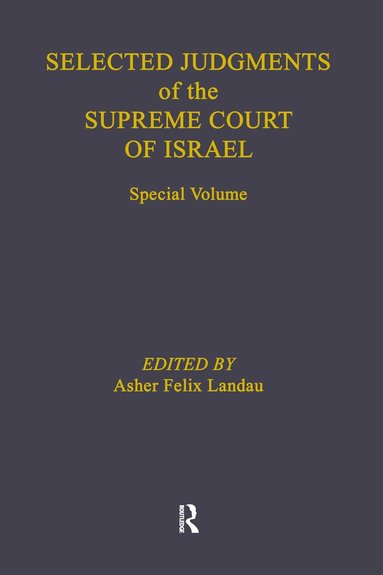 bokomslag Selected Judgments of the Supreme Court of Israel