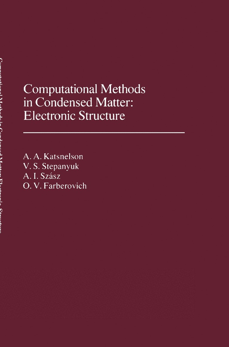 Computational Methods in Condensed Matter: Electronic Structure 1