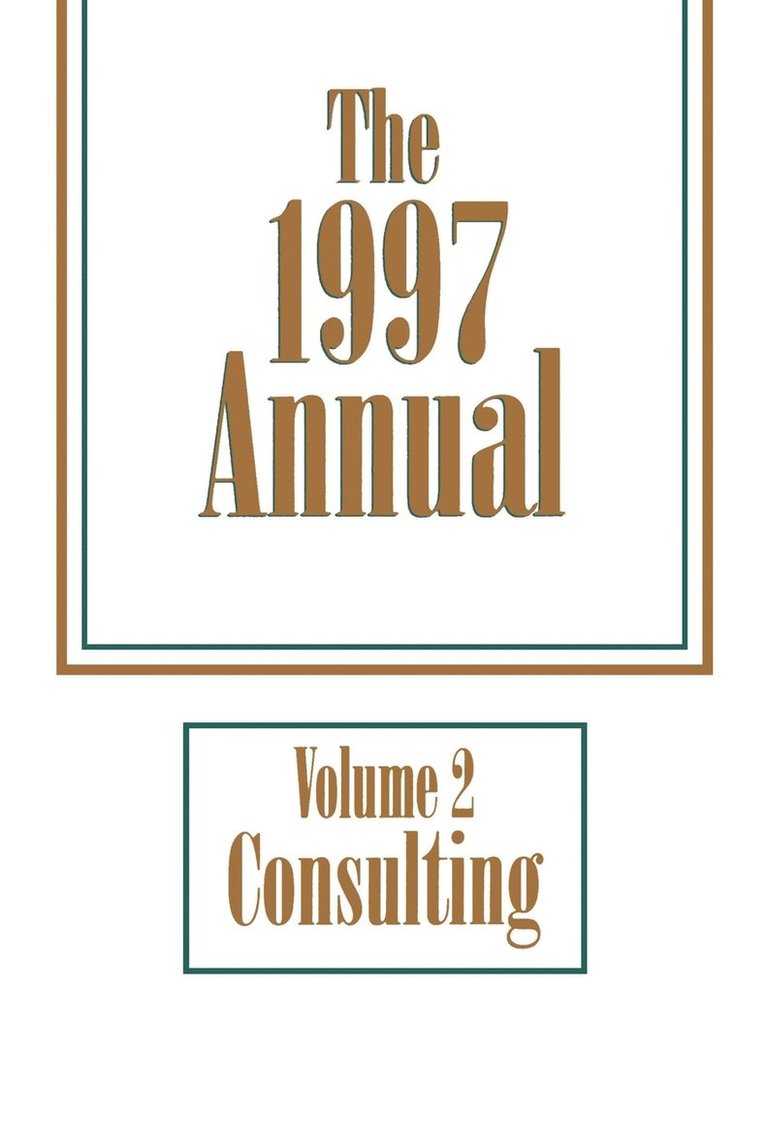 Jossey-Bass Pfeiffer, Pfeiffer & Co, Pfeiffer - Annual, 1997 Consulting, Häftad