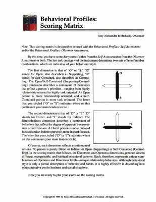 bokomslag People Smarts - Behavioral Profiles, Scoring Matrix Pamphlet