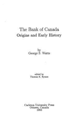 bokomslag Bank of Canada/La Banque du Canada