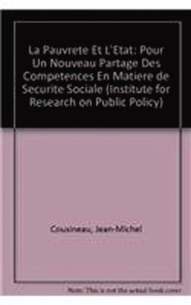 bokomslag Pauvreté et l'État