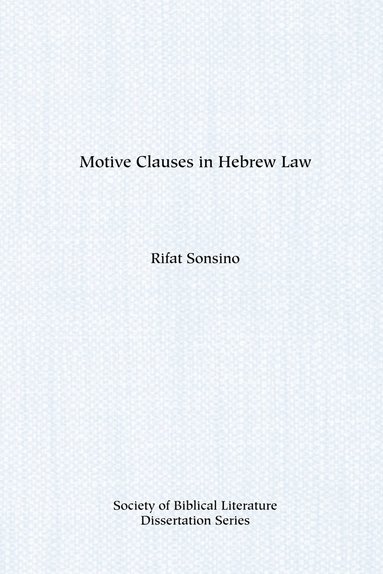 bokomslag Motive Clauses in Hebrew Law