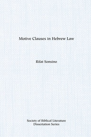 bokomslag Motive Clauses in Hebrew Law