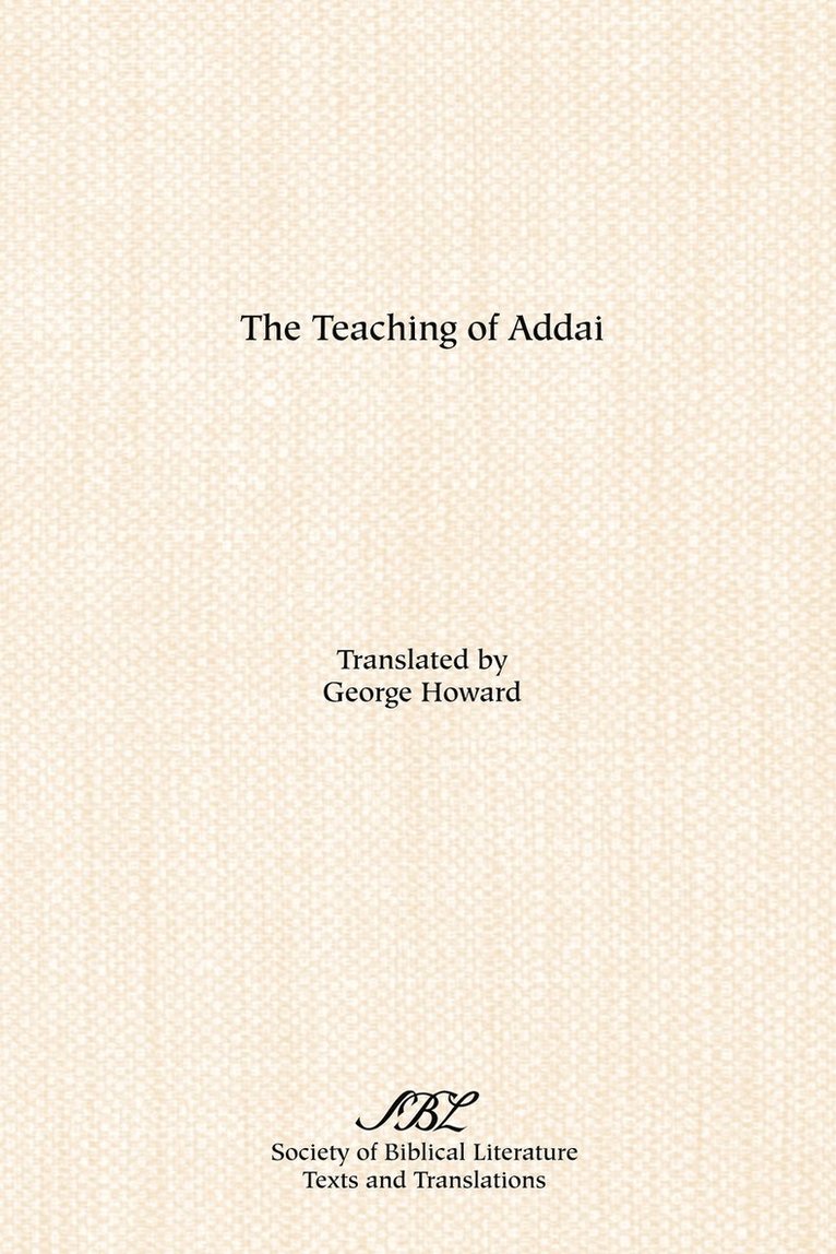 George Howard, Labubna - Teaching of Addai, Häftad