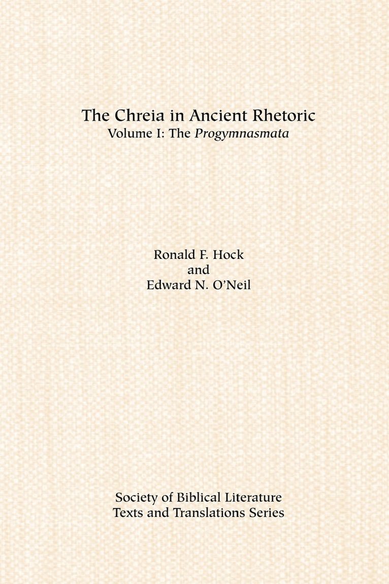 Chreia in Ancient Rhetoric