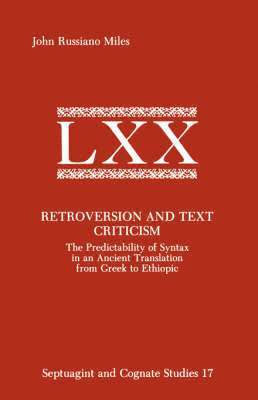 John Russiano Miles - Retroversion and Text Criticism, Häftad