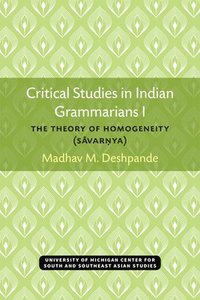 bokomslag Critical Studies in Indian Grammarians