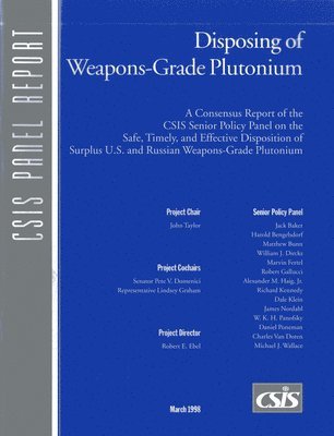 Disposing of Weapons-Grade Plutonium 1