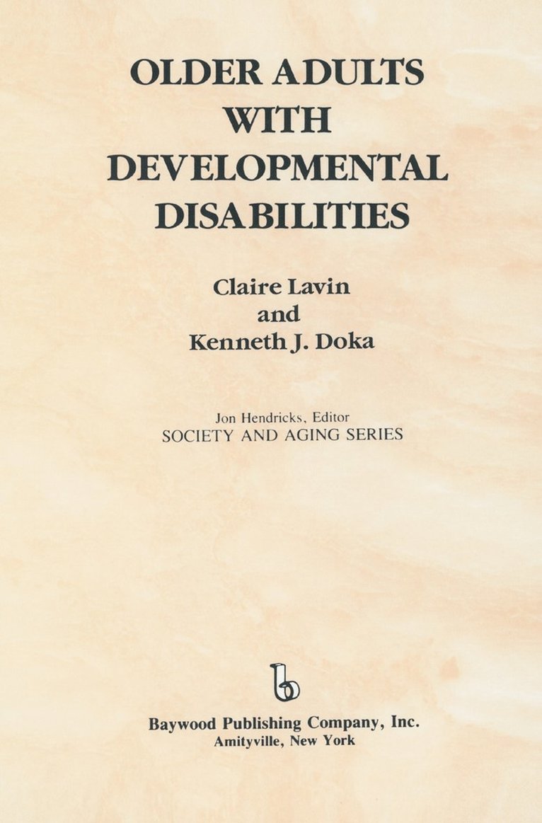 Older Adults with Developmental Disabilities 1