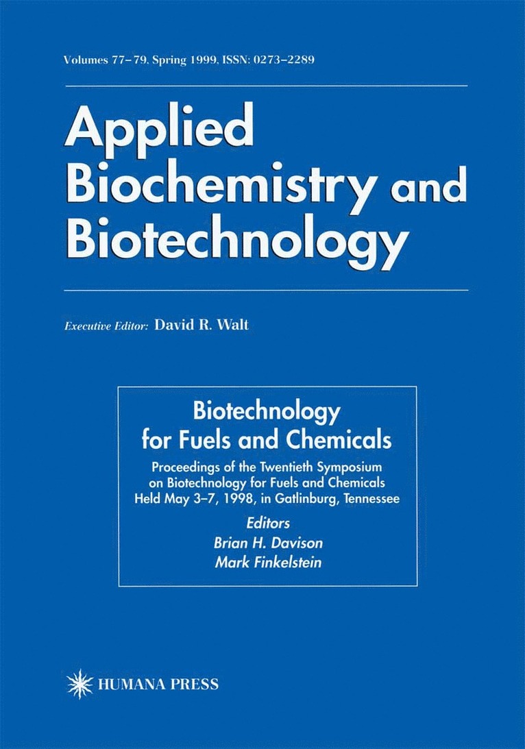 Brian H. Davison, Mark Finkelstein - Twentieth Symposium on Biotechnology for Fuels and Chemicals, Inbunden
