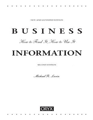 Michael R. Lavin - Business Information, Häftad