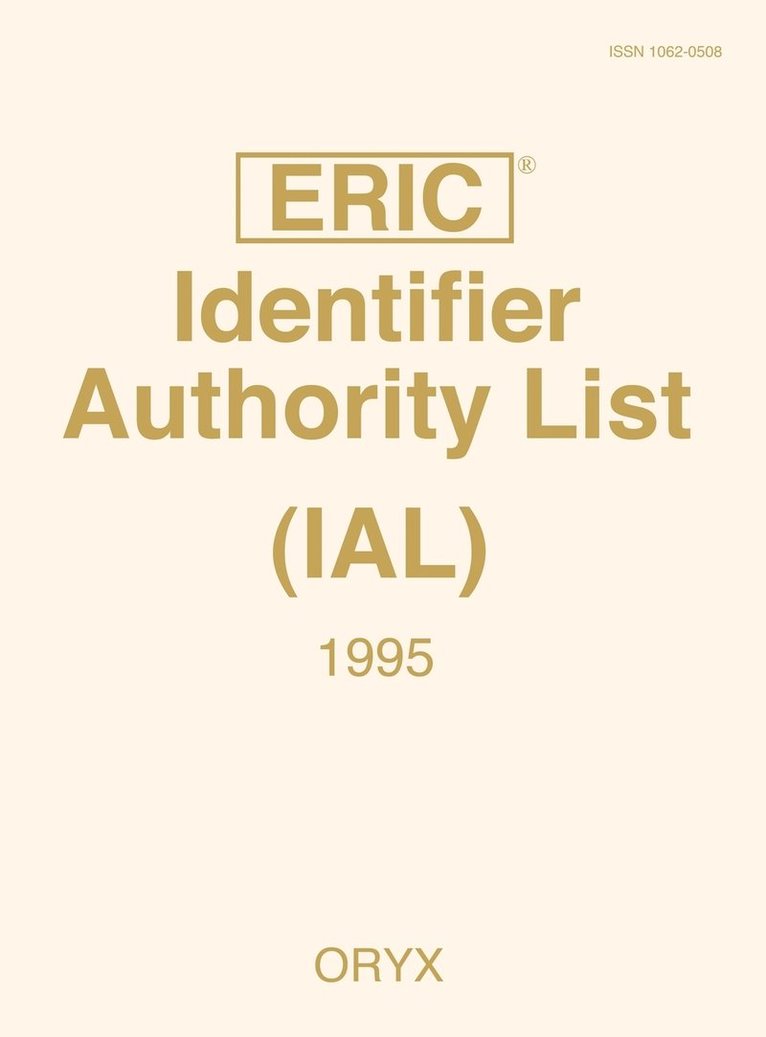 Eric Identifier Authority List (IAL) 1995 1
