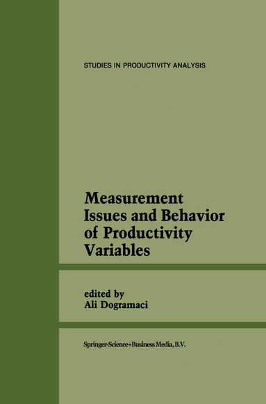 Ali Dogramaci - Measurement Issues and Behavior of Productivity Variables, Inbunden