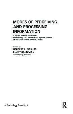 Modes of Perceiving and Processing Information 1