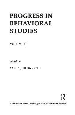 A. J. Brownstein, R. Epstein, P. Harzem, Robert Epstein - Progress in Behavioral Studies, Inbunden