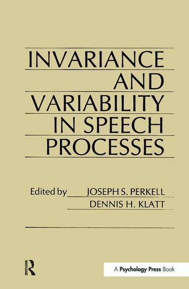 bokomslag invariance and Variability in Speech Processes