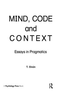 bokomslag Mind, Code and Context