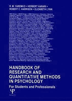 R.M. Yaremko, Herbert Harari, Robert C. Harrison, Elizabeth Lynn, R. M. Yaremko - Handbook of Research and Quantitative Methods in Psychology, Häftad
