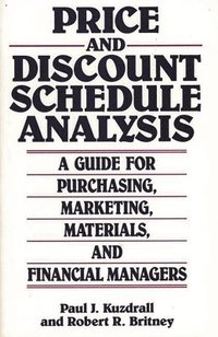 bokomslag Price and Discount Schedule Analysis