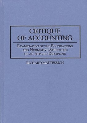 bokomslag Critique of Accounting