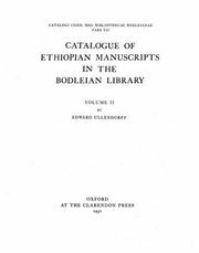 Catalogue of Ethiopian Manuscripts in the Bodleian Library 1