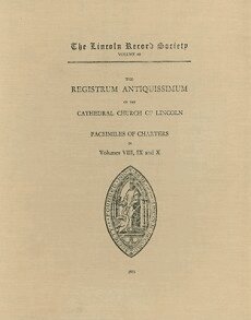 C W Foster - Registrum Antiquissimum of the Cathedral Church of Lincoln [facs 8-10], Inbunden