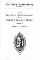Registrum Antiquissimum of the Cathedral Church of Lincoln [I] 1