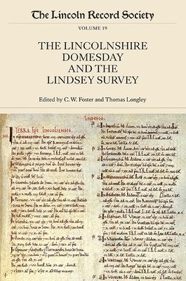 bokomslag The Lincolnshire Domesday and the Lindsey Survey