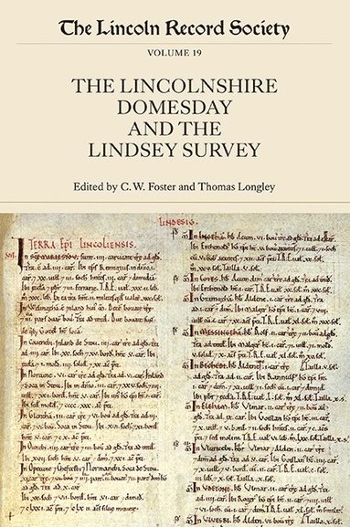 bokomslag The Lincolnshire Domesday and the Lindsey Survey