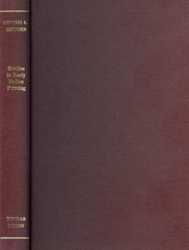 Dennis E Rhodes - Studies in Early Italian Printing, Inbunden