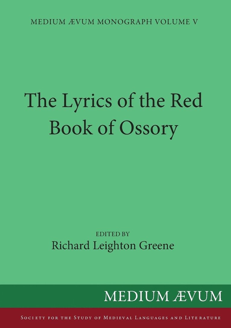 Richard Leighton Greene - Lyrics of the Red Book of Ossory, Häftad