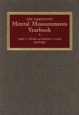 Buros Center, James C. Impara, Barbara S. Plake, James C Impara, Barbara S Plake - Thirteenth Mental Measurements Yearbook, Inbunden