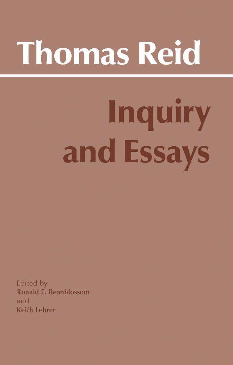 Thomas Reid, Keith Lehrer, Ronald E. Beanblossom - Inquiry and Essays, Häftad