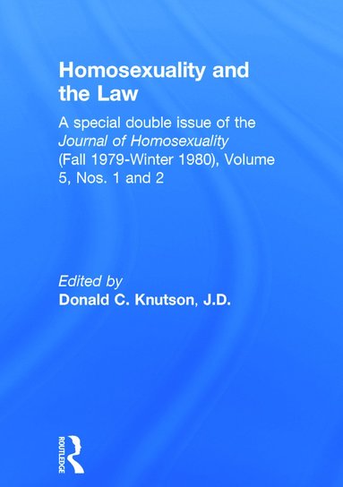 bokomslag Homosexuality and the Law