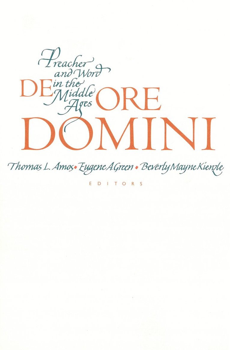 Thomas L. Amos, Eugene A. Green, Beverly Mayne Kienzle, Thomas L Amos, Eugene A Green - De Ore Domini, Inbunden