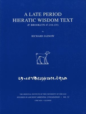 bokomslag A Late Period Hieratic Wisdom Text (P. Brooklyn 47.218.135)